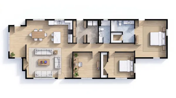 Bright 2-Bed Home floorplan