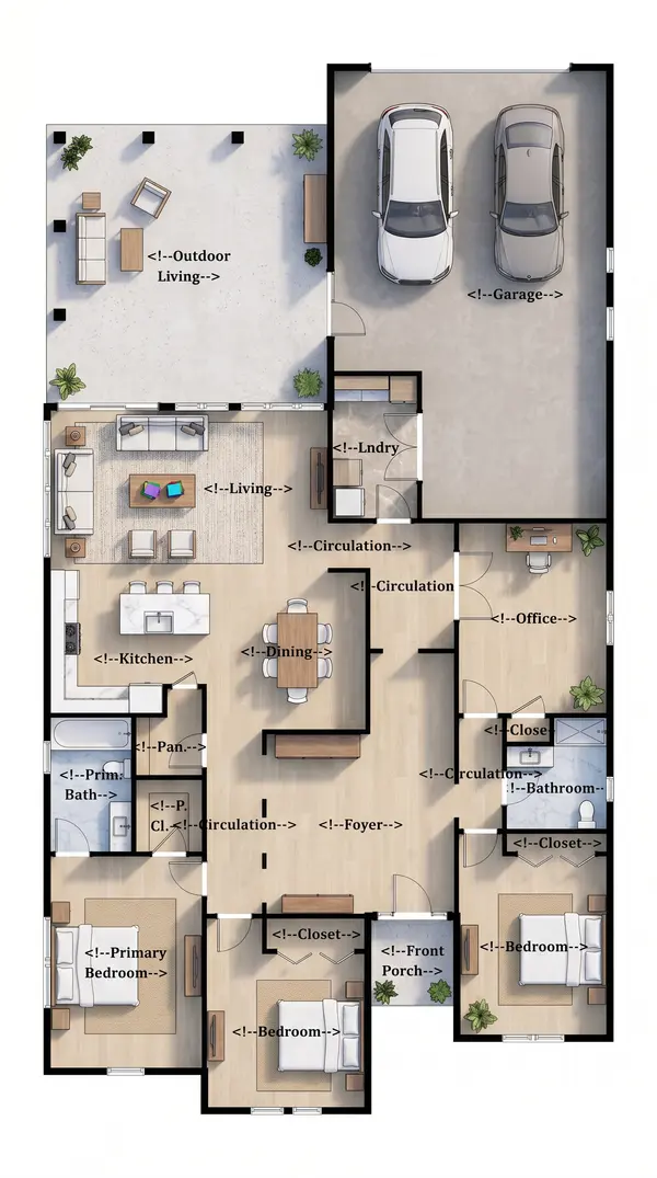 Bright 3-Bed House floorplan