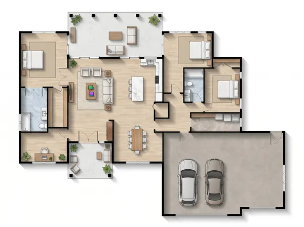 Spacious Earthy 3-Bed Ranch floorplan