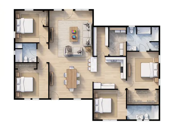 Bright 4-Bed Residence floorplan