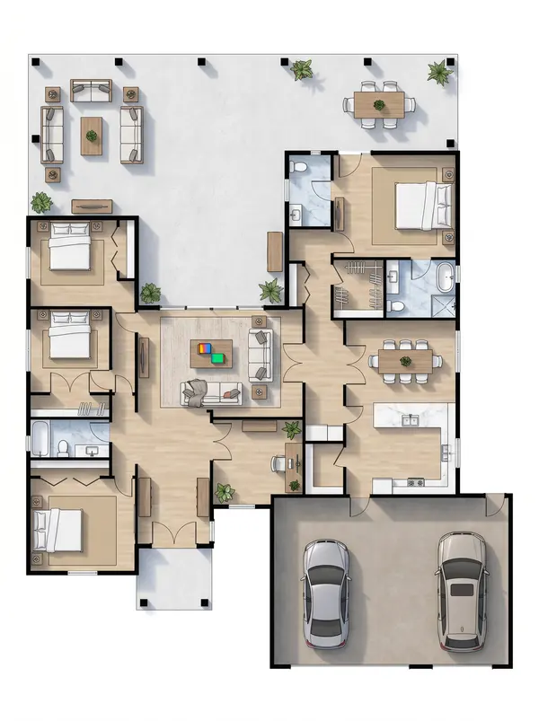 Spacious Earthy 4-Bed floorplan