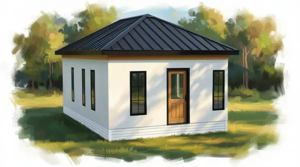 Bright 2-Bed Tiny House exterior render