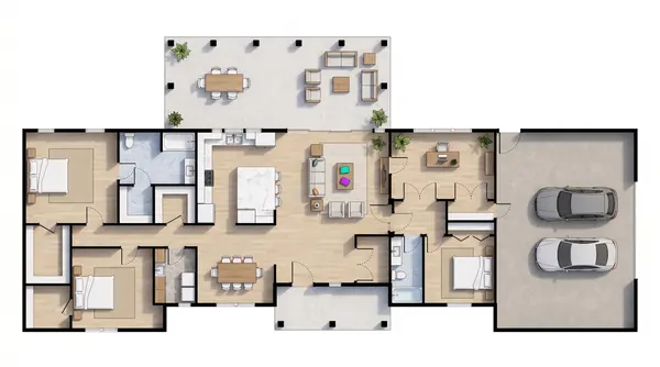 Bright 3-Bed Ranch House floorplan