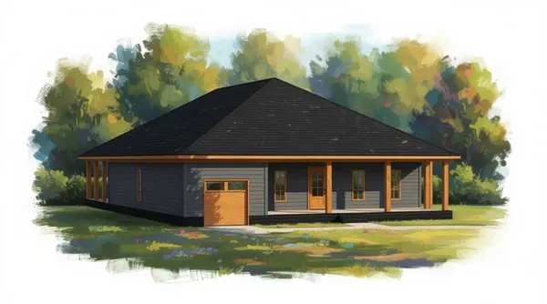 Spacious Dark 2-Bed Home exterior render