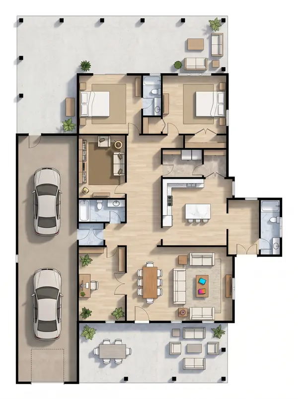Spacious Dark 2-Bed Home floorplan