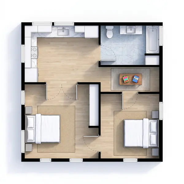 Compact Bright 2-Bed House floorplan