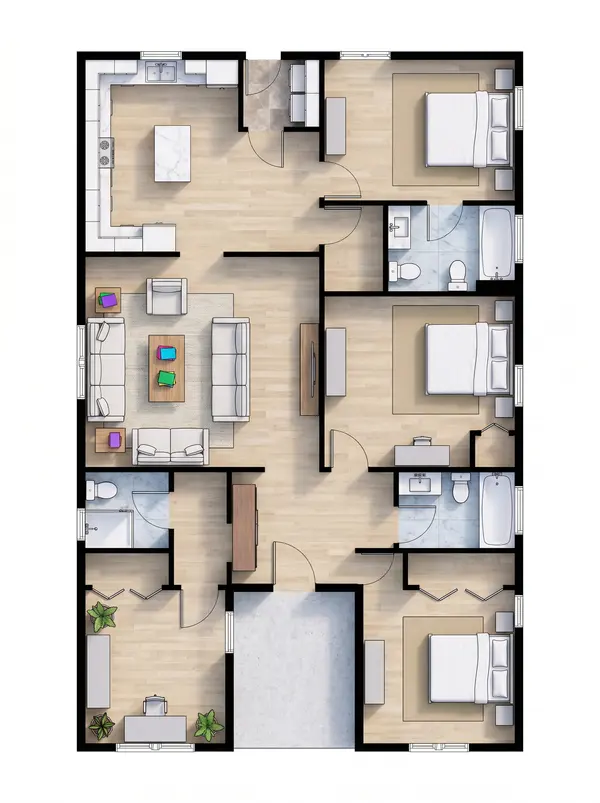 Bold 3-Bed Residence floorplan