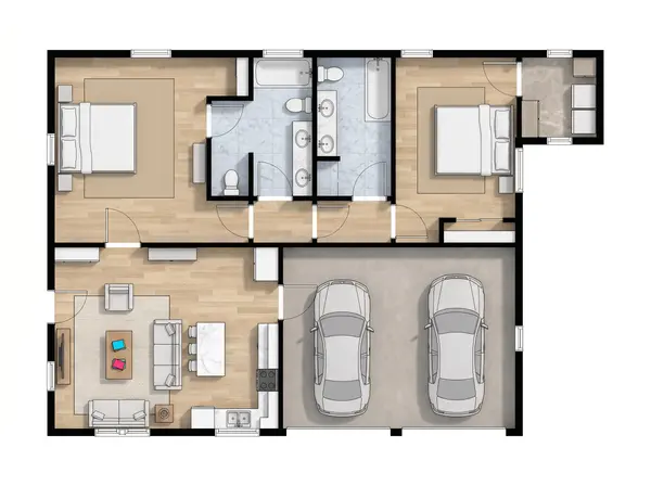 Compact Dark 1-Bed Home floorplan