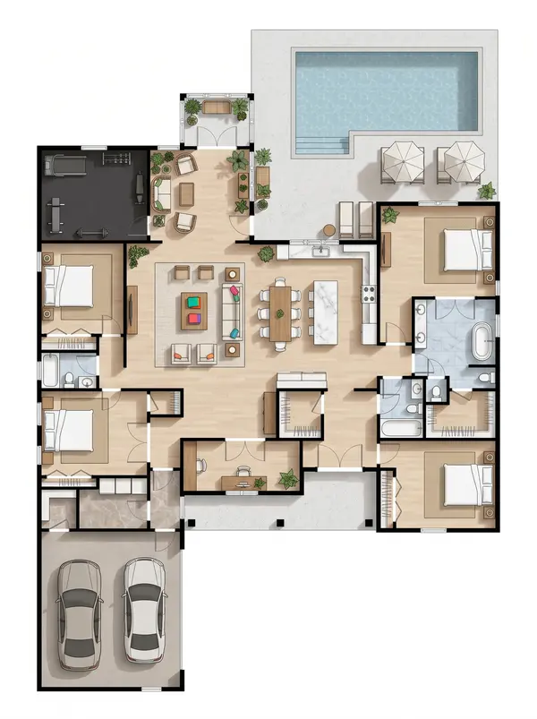 Spacious Bright 4-Bed Home floorplan