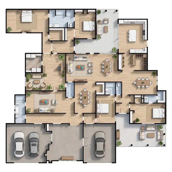 Sprawling Dark 3-Bed floorplan