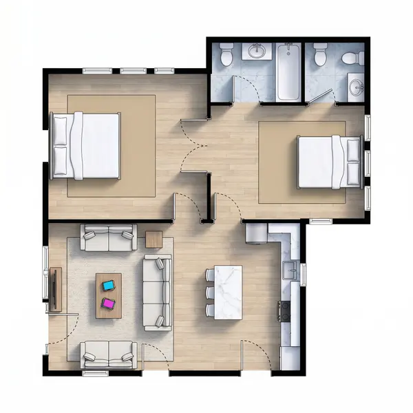 Compact Classic 2-Bed Home floorplan