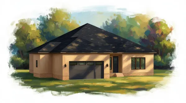 Spacious Earthy 2-Bed House exterior render