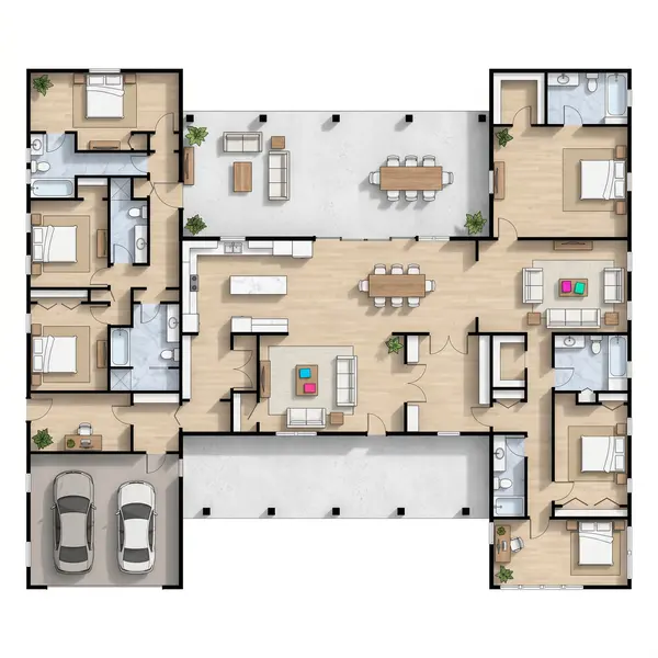 Spacious Dark 5-Bed floorplan