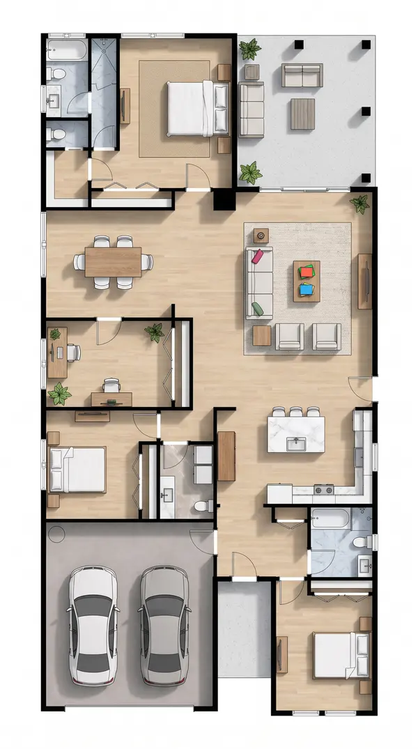 Bright 3-Bed Home floorplan