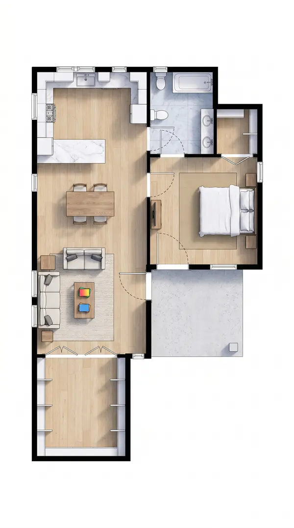 Compact 1-Bed Classic Home floorplan