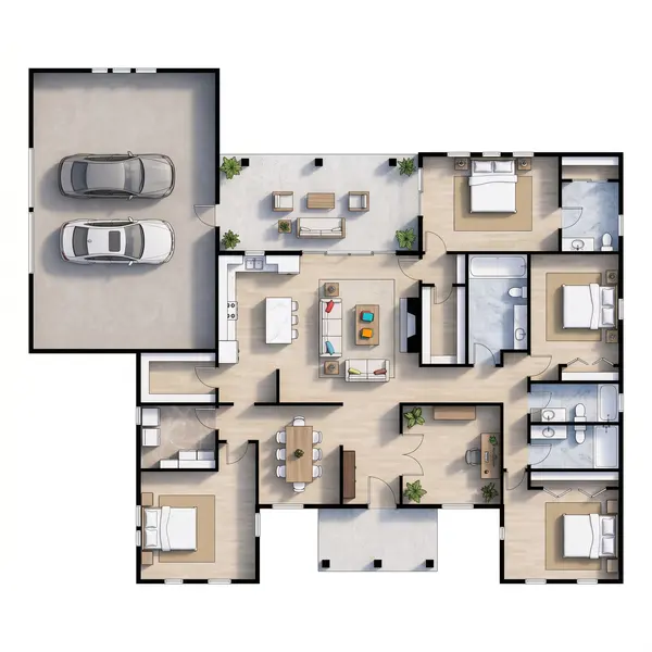 Sprawling Bright 4-Bed floorplan