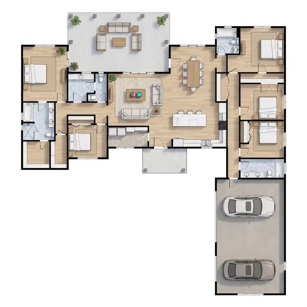 Bright 5-Bed Ranch floorplan