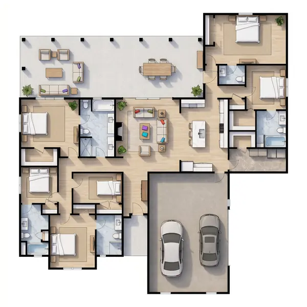 Spacious Bright 6-Bed floorplan