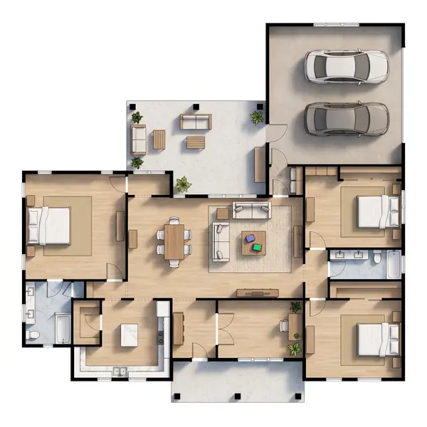 Spacious Earthy 3-Bed House floorplan