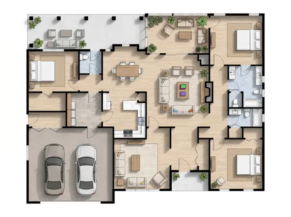 Earthy 3-Bed House floorplan