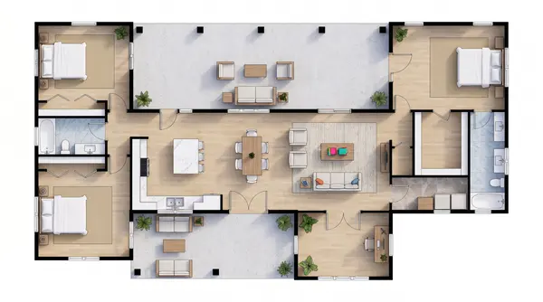 Bright 3-Bed Residence floorplan