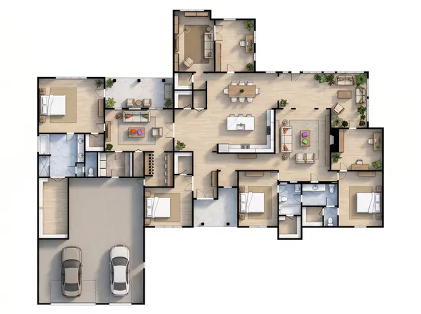 Bright 4-Bed Residence floorplan