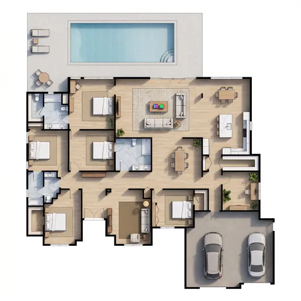 Bright 6-Bed Home floorplan