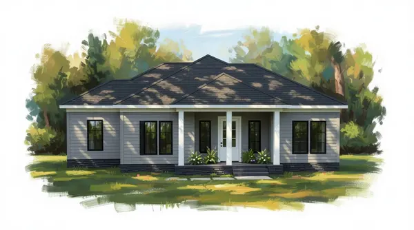 Classic 2-Bed Home with Porch exterior render
