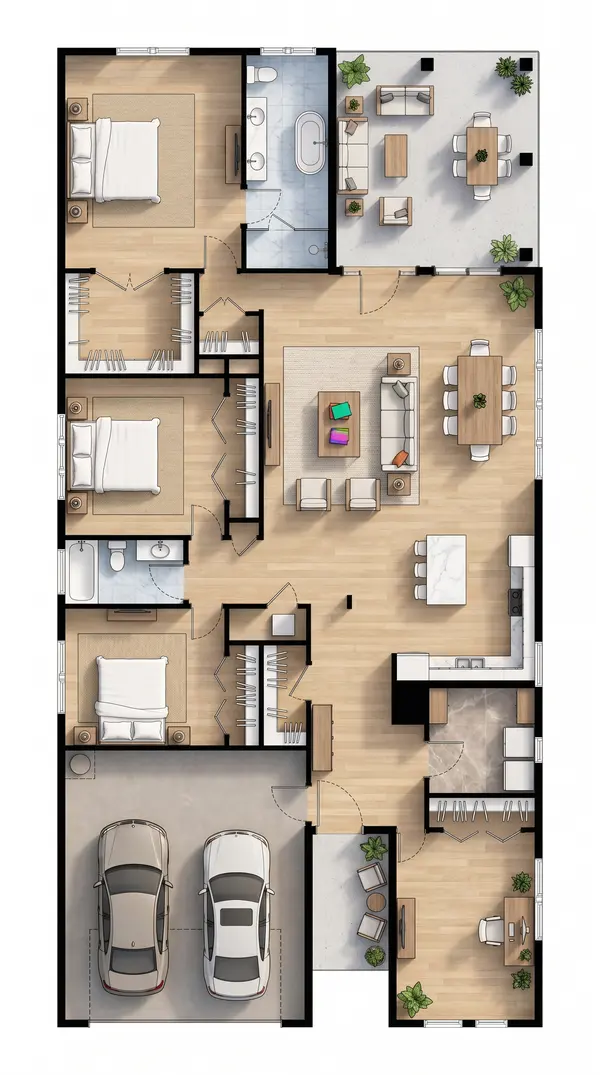 Classic 3-Bed with Attached Garage floorplan