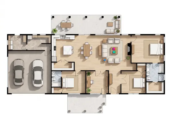 Spacious Bright 3-Bed floorplan
