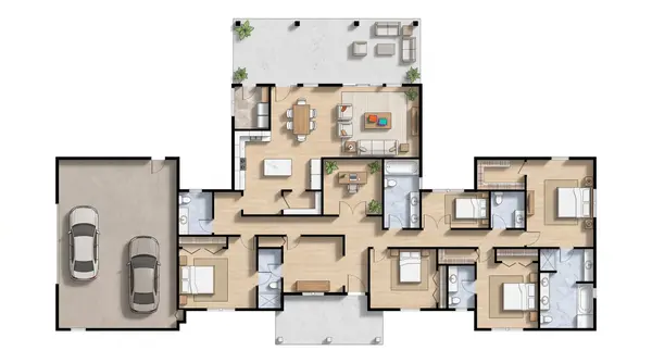 Bright 6-Bed Home Plan floorplan