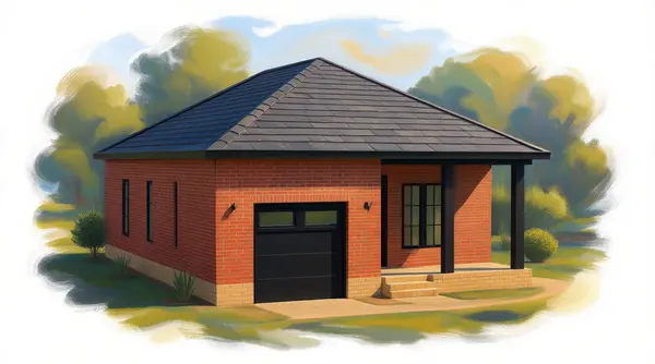 Compact Classic 2-Bed House exterior render