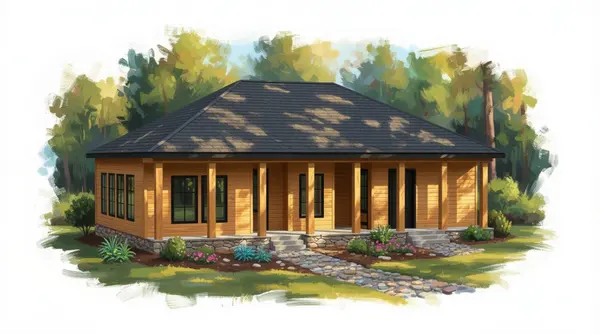 Cozy Earthy 1-Bed exterior render