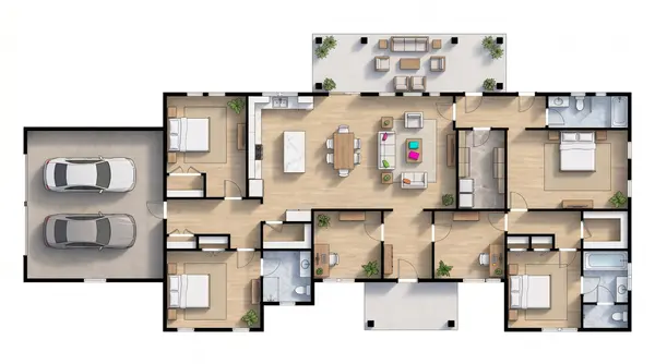 Bright 4-Bed Residence floorplan