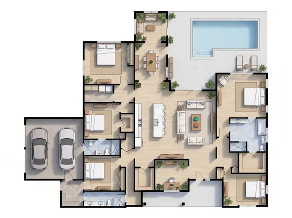 Sprawling Earthy 4-Bed Home floorplan