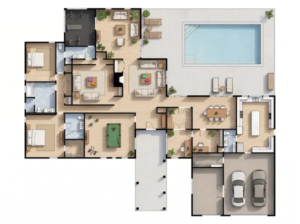 Sprawling 3-Bed Dark floorplan