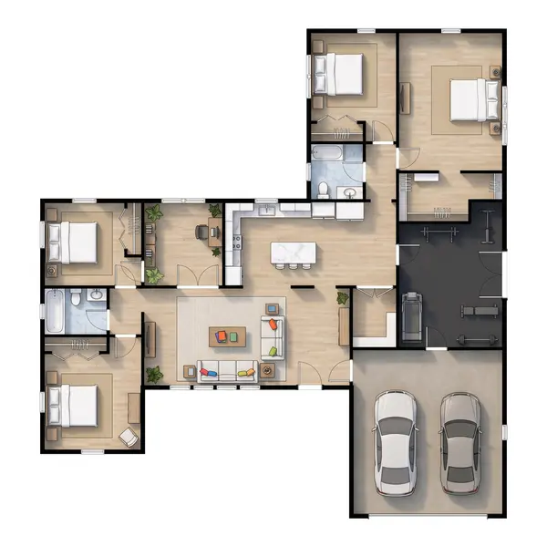 Spacious Earthy 4-Bed Home floorplan