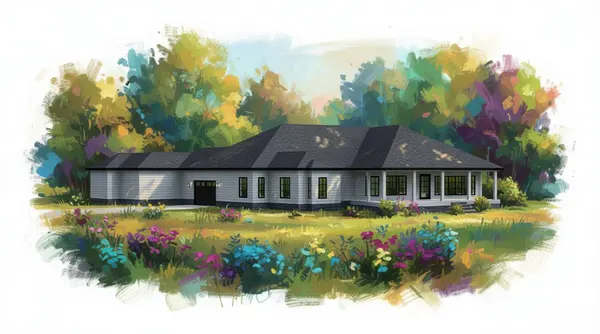 Bright 2-Bed with Porch exterior render