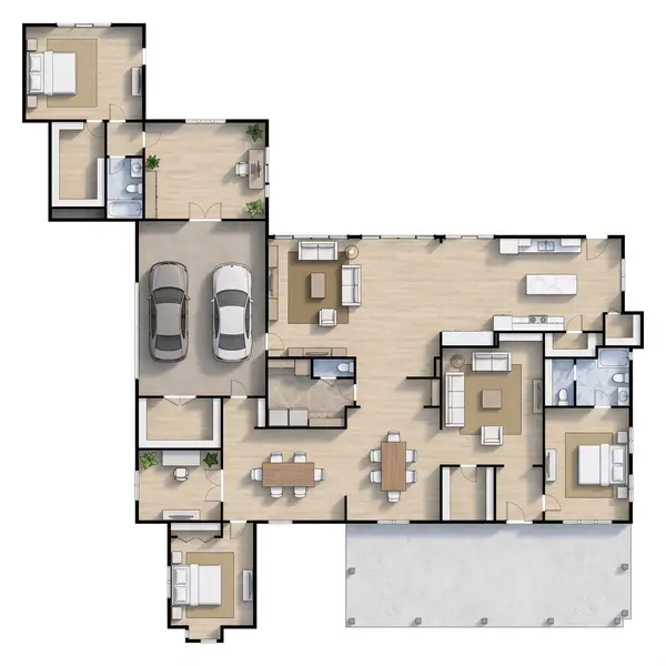 Bright 2-Bed with Porch floorplan
