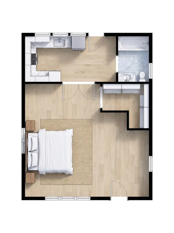 Compact Bright 1-Bed Home floorplan