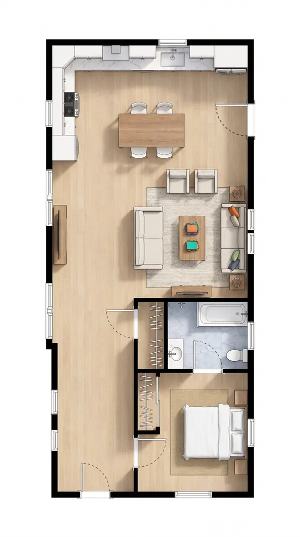 Bright 1-Bed Home floorplan