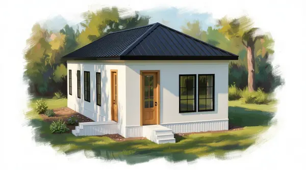 Bright 1-Bed House exterior render