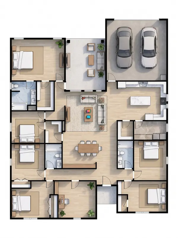 Spacious Bright 6-Bed Home floorplan
