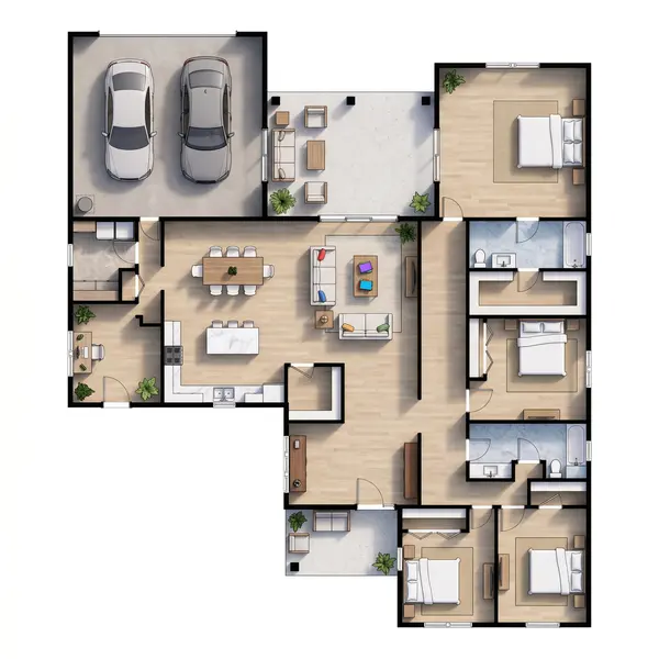 Bright 4-Bed Residence floorplan