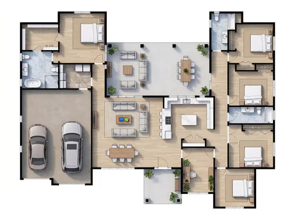 Spacious Dark 5-Bed House floorplan