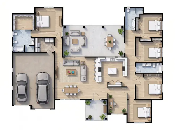 Bright 5-Bed with Dual Garages floorplan