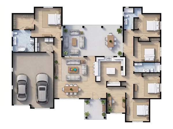 Spacious Dark 5-Bed House floorplan