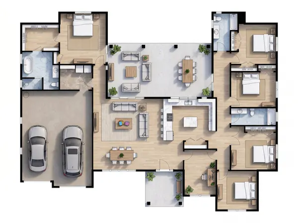 Classic 5-Bed with Dual Garages floorplan