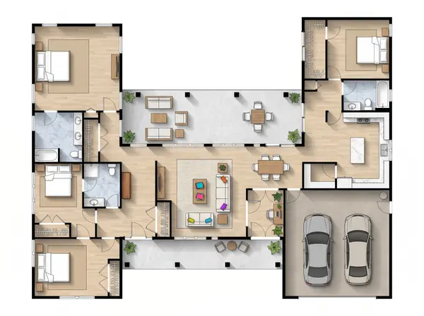 Spacious Earthy 4-Bed floorplan