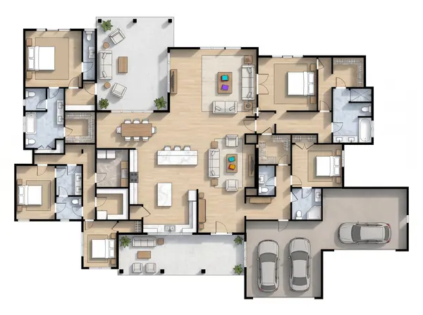 Sprawling 4-Bed Earthy floorplan